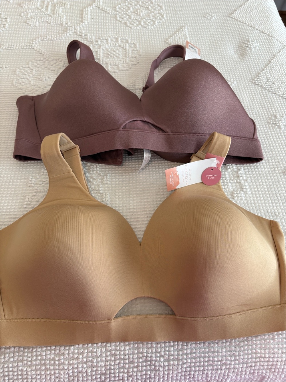 Cacique Comfort Bliss Seamless Everyday Wireless Bra - Mauve & Nude. 42D - Picture 2 of 3